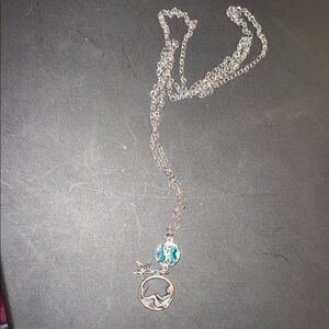 Silver toned and Blue Star Pendant Necklace